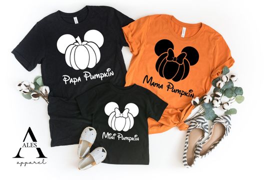 Family Pumpkin Disney Shirts, Papa Mama Pumpkin,Mini Pumpkin Matching Shirts