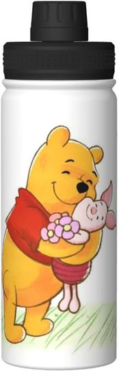 Disney Winnie The Pooh Stainless Steel Water Bottles Sports Lid