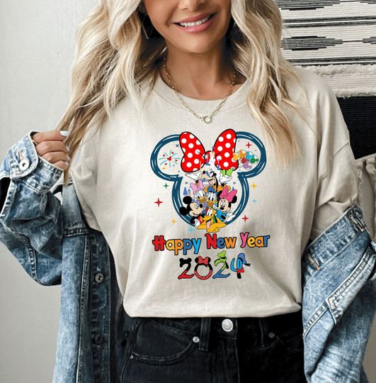 Mickey & friends Happy New Year 2024 shirt, Disney New Year party shirt, Magic Kingdom