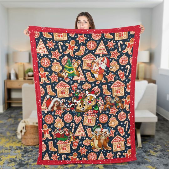 Gingerbread Disney Chip And Dale Fleece Blanket