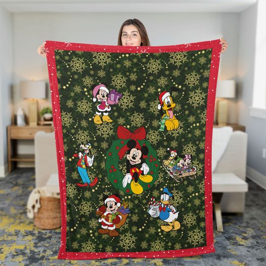 Snowflakes Disney Mickey and Friends Fleece Blanket