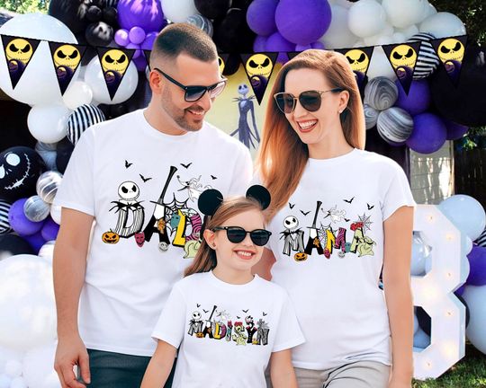 Nightmare Before Christmas Shirt,  Disney Birthday Gift, Jack Sally Oogie, Disneyland Halloween Trip Matching