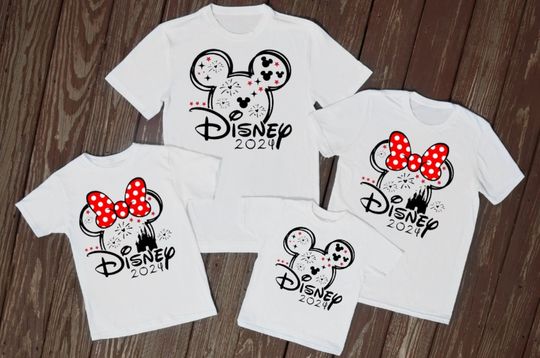 Matching family t shirts white Disney 2024 head holiday travel tops Matching shirt