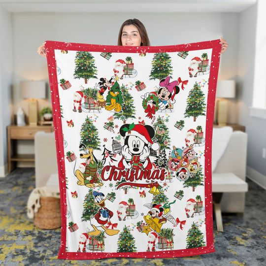 Disney Mickey Christmas Fleece Blanket, Mickey and Co Fleece Blanket