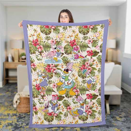 Daisy Duck Throw Blanket, Disney Daisy Fleece Blanket