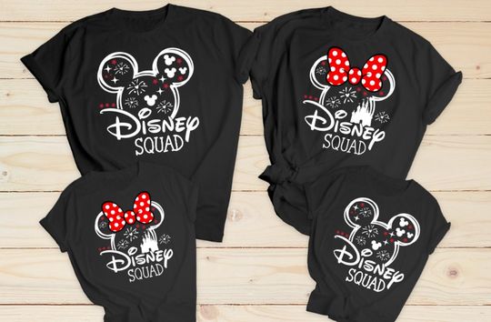 Matching family t shirts Black Disney squad Matching shirt
