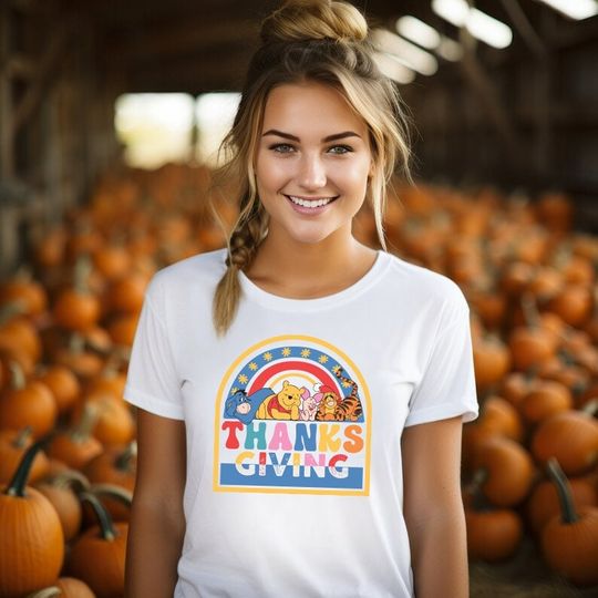 Discover Winnie The Pooh Thanksgiving Shirt, Vintage Disney Thankful Shirt