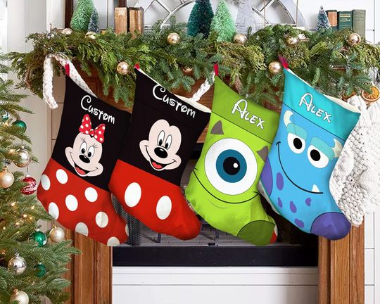 Discover Personalized Mickey And Friends Disney Christmas Stocking, Family Christmas Stocking