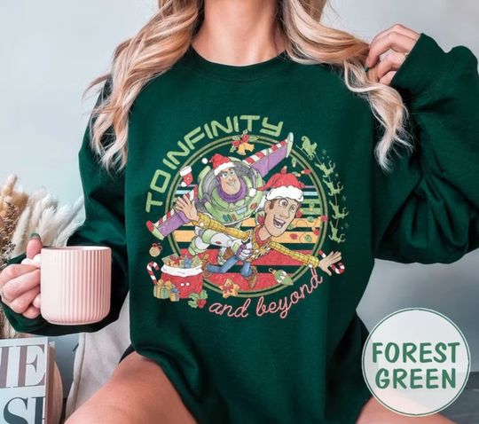 Vintage To Infinity And Beyond Disney Toy Story Christmas Sweatshirt