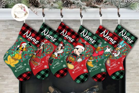 Personalized Mickey And Friends Disney Christmas Stocking, Family Christmas Stocking