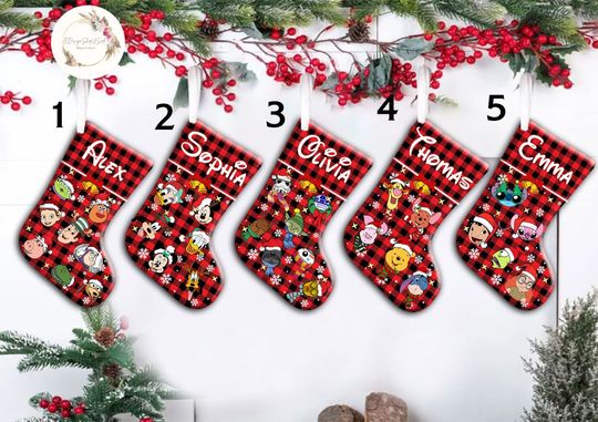 Personalized Mickey And Friends Disney Christmas Stocking, Family Christmas Stocking
