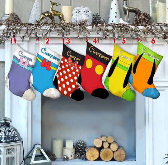 Personalized Mickey And Friends Disney Christmas Stocking, Family Christmas Stocking