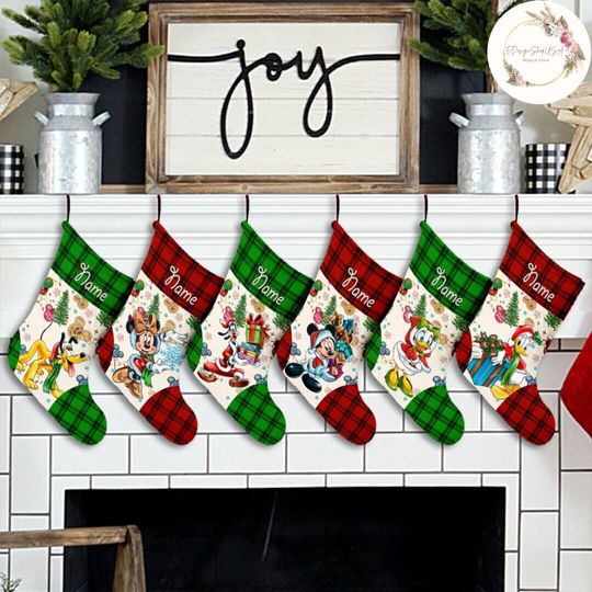 Personalized Mickey And Friends Disney Christmas Stocking, Family Christmas Stocking