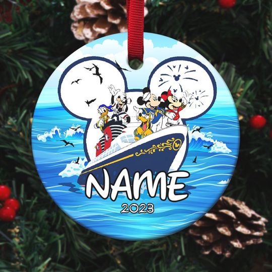 Personalized Disney Cruise Ornament, Mickey and Friends Ornament