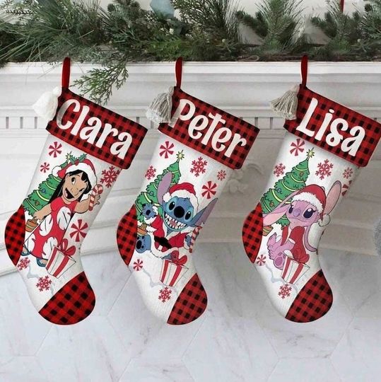 Personalized Lilo And Stitch Disney Christmas Stocking (No Tassel)