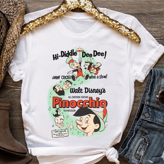 Disney Pinocchio Vintage Comics Book Poster ShirT