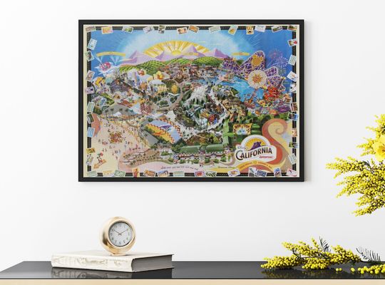 Disney California Adventure Map Premium Matte Vertical Poster