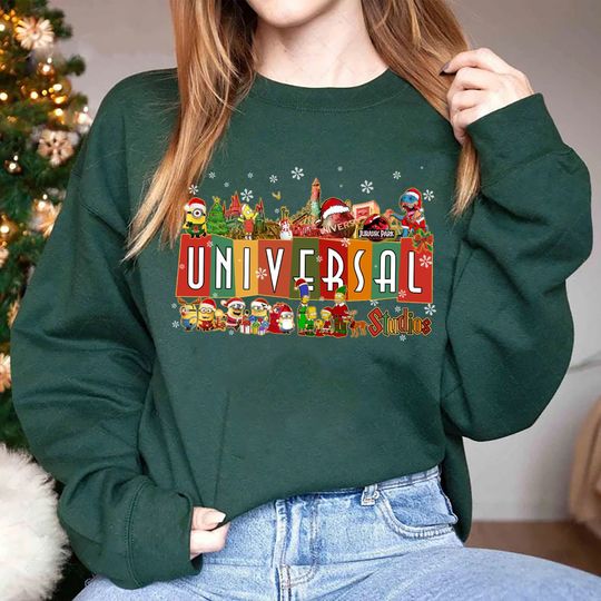 Universal Studios Christmas Sweatshirt, Disneyland Christmas Sweatshirt