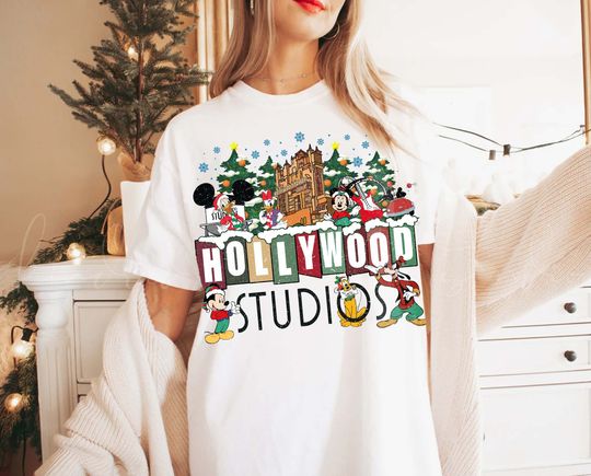 Discover Hollywood Studios Christmas Shirt, Mickey Christmas Shirt, Family Christmas Vacation Shirt, Disney World Trip Shirt