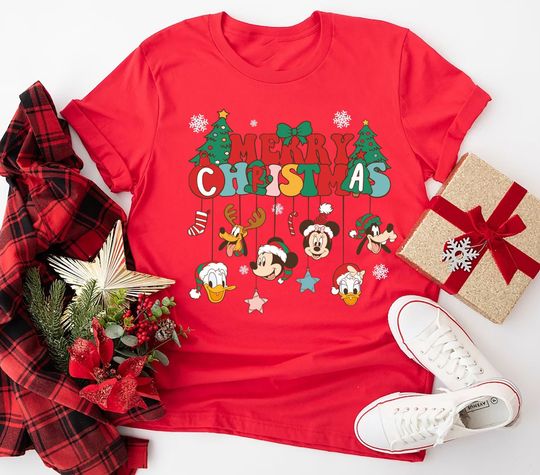 Discover Disney Merry Christmas Shirt, Mickey and Friends Christmas Shirt, Disney Holiday T-Shirt