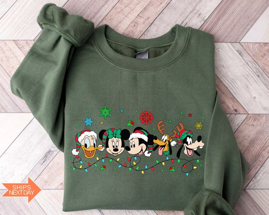 Discover Mickey and Friends Christmas Sweatshirt, Disney Christmas Sweatshirt