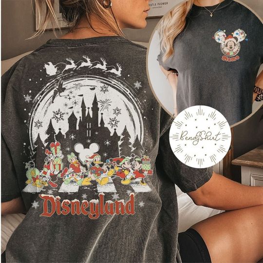 2-sided Mickey & friends Disney world Disneyland Christmas shirt