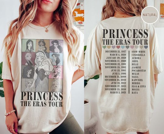 Discover Disney Princess Eras Tour Shirt, Disney Princess Tour Sweatshirt, Disney Princess Characters Shirt, Disney Girl Trip Shirt