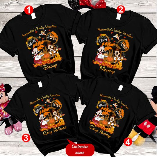 Personalized Disney Happy Thanksgiving family shirts, Disney Thanksgiving shirts