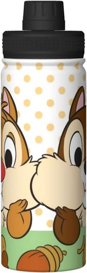 Disney Chip n' Dale Stainless Steel Water Bottles Sports Lid