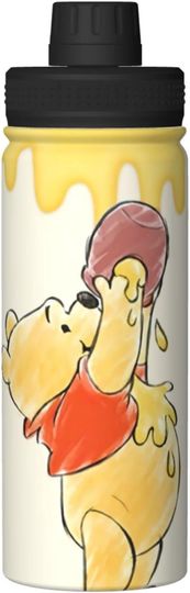 Disney Winnie The Pooh Stainless Steel Water Bottles Sports Lid