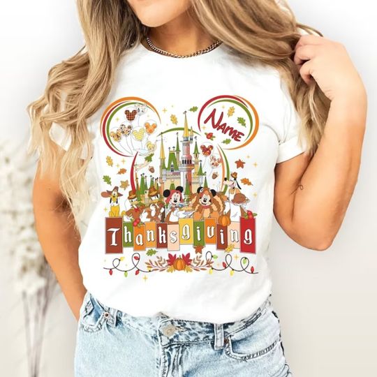 Mickey Thanksgiving Sweatshirt | Mickey and Friends Fall Shirt | Disneyland Autumn Castle Balloons Shirt | Family Thanksgiving Shirt