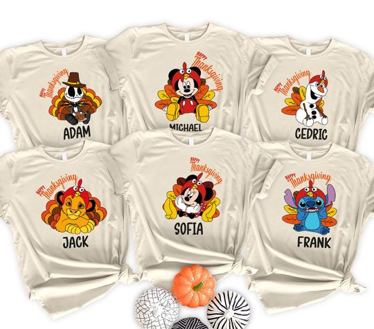 Thanksgiving Disney Shirt, Custom Mickey Turkey T-Shirt, Disney Fall Shirt,  Disney Pumpkin Tee
