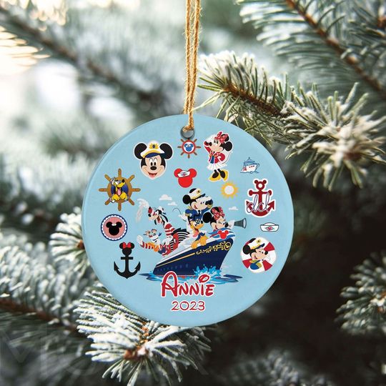 Personalized Disney Cruise Christmas Ornament, Disney Fantasy Ornament