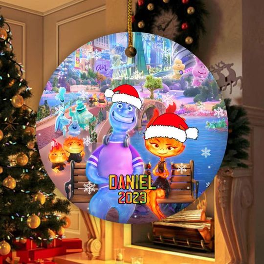 Disney Pixar Movie Ornament, Disney 2023 Elemental Characters Ornament