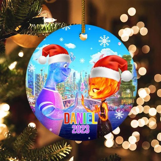 Disney Pixar Movie Ornament, Disney 2023 Elemental Characters Ornament