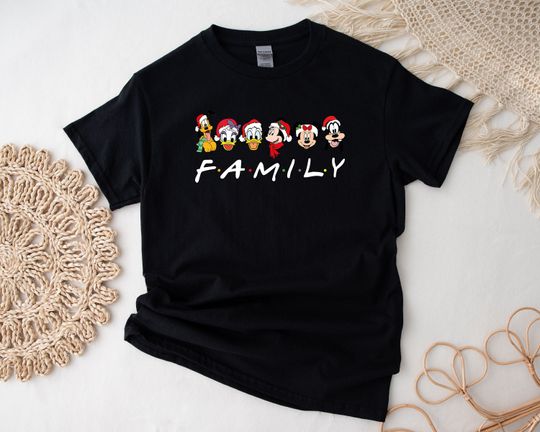 Discover Christmas Family Mickey And Friends Shirt, Christmas Disney Characters Shirt