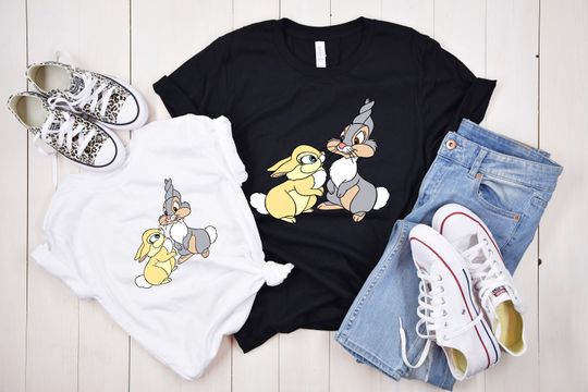 Disney Bambi Thumper Vintage Floral Portrait Shirt, Magic Kingdom Holiday Trip Shirt