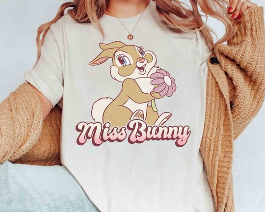 Disney Bambi Miss Bunny Floral Portrait T-shirt, Flower And Thumper Tee