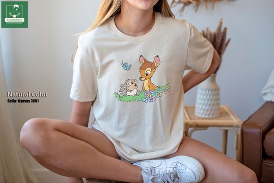 Retro Bambi Disney Movie Shirt, Bambi and Thumper Shirt, Bambi Reindeer Shirt