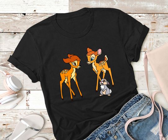 Disney Bambi Thumper Vintage Floral Portrait Shirt, Magic Kingdom Holiday Trip T-shirt