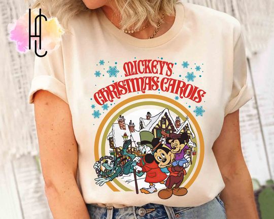 Mickey And Friends Christmas Carol Retro T-shirt, Disney Mickey's Very Merry Xmas