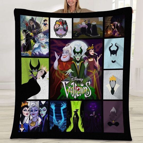 Maleficent Ursula Evil Queen Fleece Blanket | Disneyland Villains Fleece Blanket