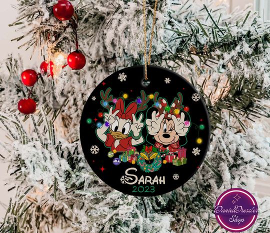 Personalized Minnie Daisy Christmas Ornament, Disney Keepsake