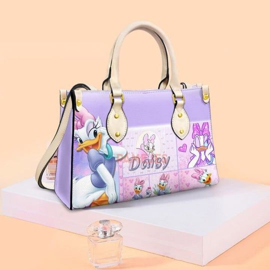 Disney Daisy Duck Women Handbag, Christmas Disney Characters Leather Bag