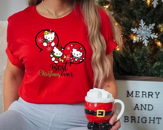 Hello Kitty Shirt, Hello Kitty Christmas Shirt, Merry Christmas Shirt, Disneyland Shirt, Christmas Shirt