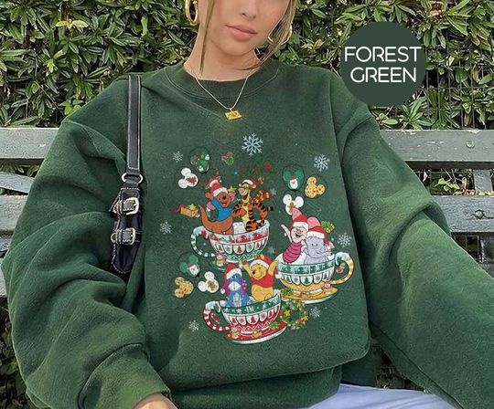 Winnie The Pooh Christmas Sweatshirt, Disney Family Christmas Sweatshirt