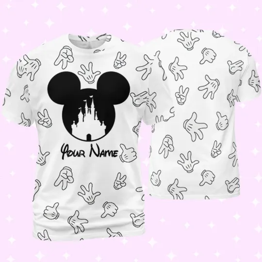 Discover Personalized Disney Castle White 3D T-shirt