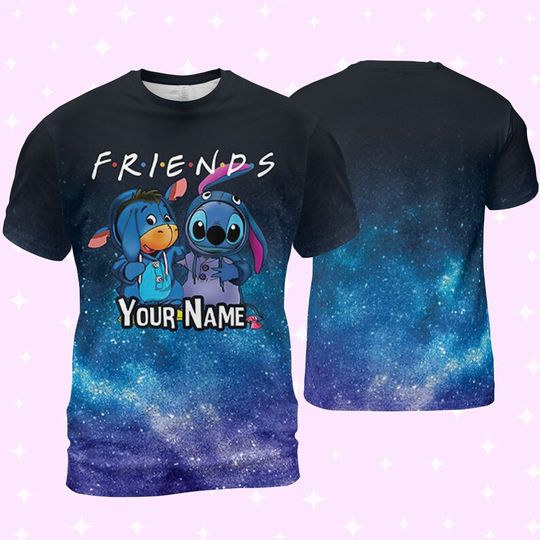 Personalized Disney Stitch and Eeyore 3D T-shirt
