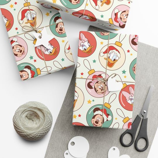 Christmas Wrapping Paper, Disney Christmas Wrapping Paper, Ornament Christmas Wrapping paper, Main Street Christmas Wrapping Paper