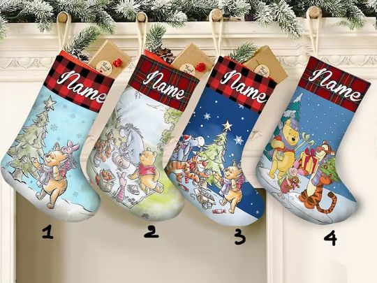 Discover Disney Winnie the Pooh Christmas stocking, 2023 Family Christmas Stocking
